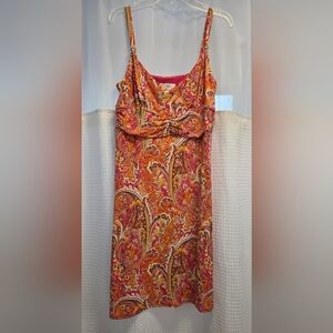 LOFT Paisley Maxi Dress in Pink and Orange